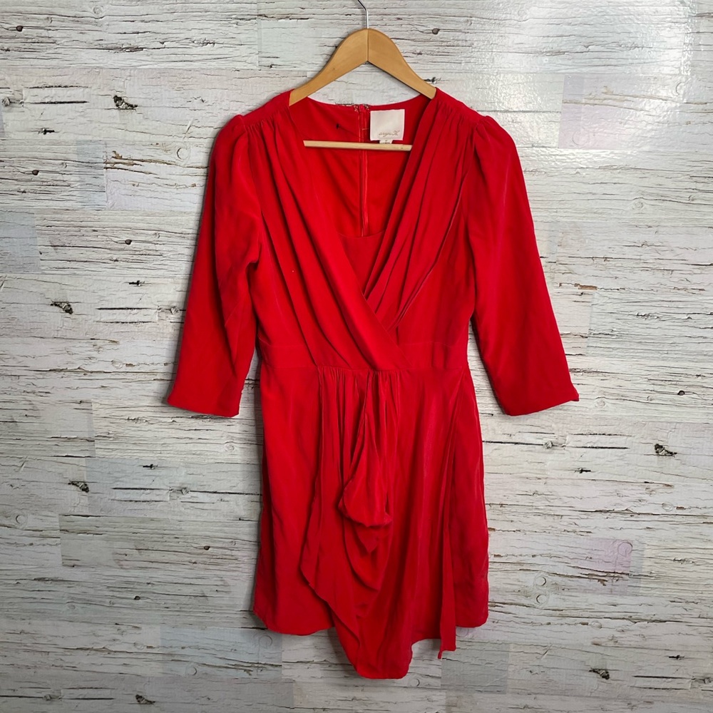Aryn K red silk dress mini size medium